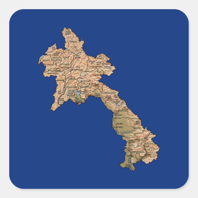 Laos Map Sticker (Front)