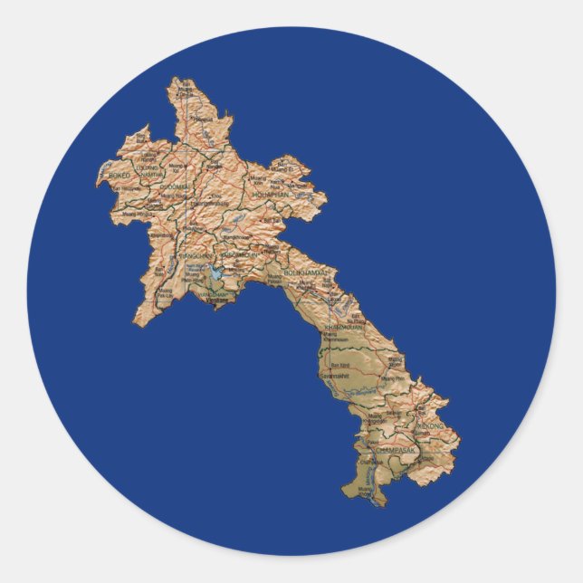 Laos Map Sticker (Front)