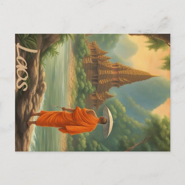 Laos Monk Postcard (Front)