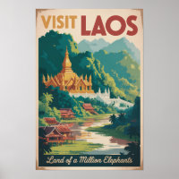Laos Pha That Luang Illustration Travel Art