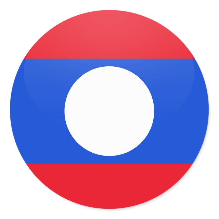 Laos quality Flag Circle Sticker