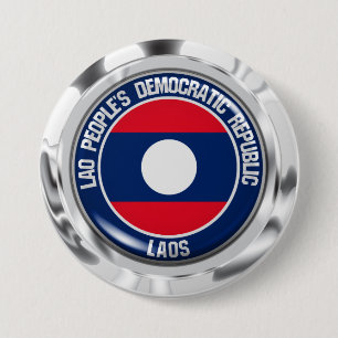 Laos Round Emblem Button