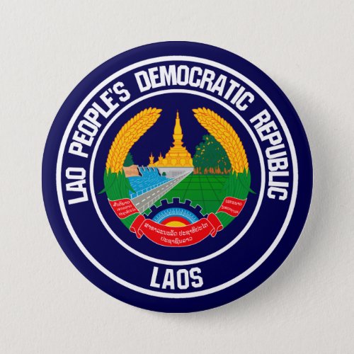 Laos Round Emblem Button