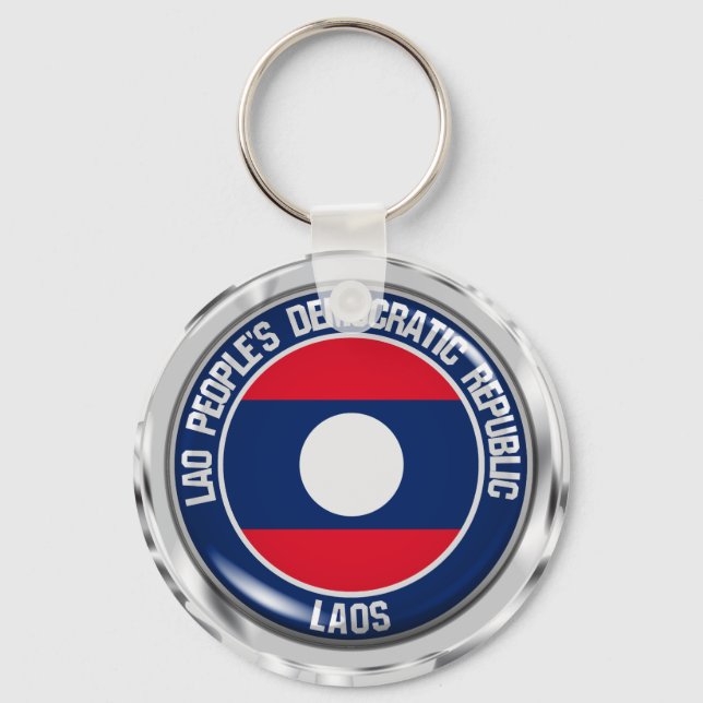 Laos Round Emblem Keychain (Front)