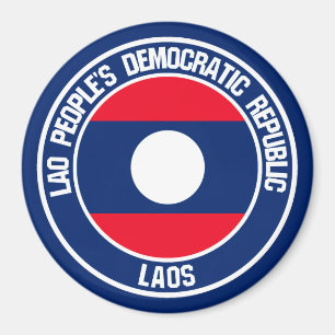 Laos Round Emblem Magnet