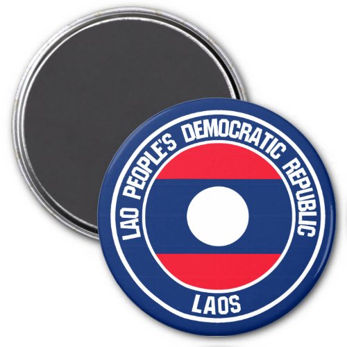 Laos Round Emblem Magnet