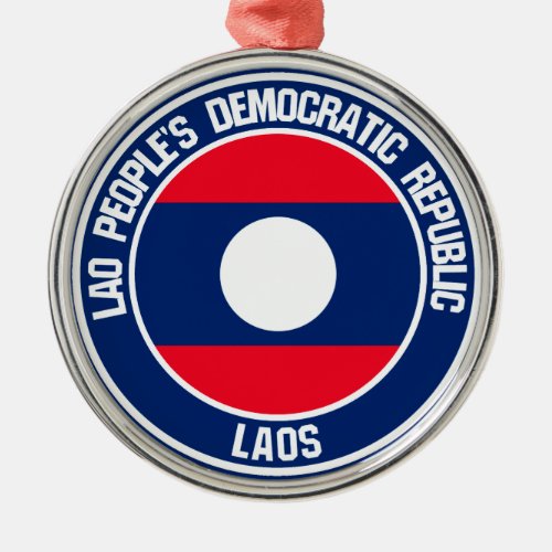 Laos Round Emblem Metal Ornament