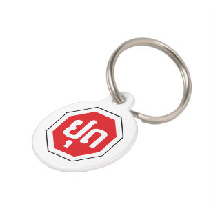 Laos Traffic STOP Sign ⚠ YOOT in Laotian Language Pet ID Tag