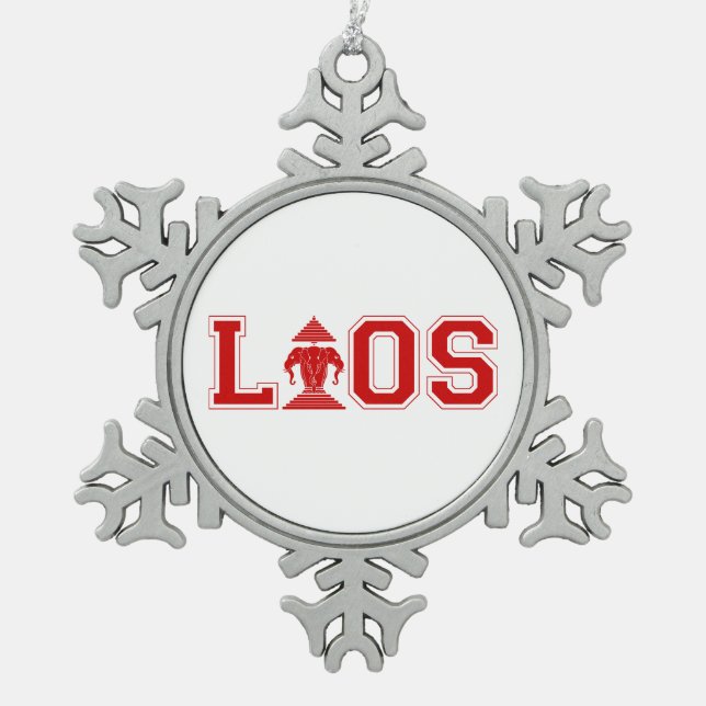 LAOS UNIVERSITY SNOWFLAKE PEWTER CHRISTMAS ORNAMENT (Front)