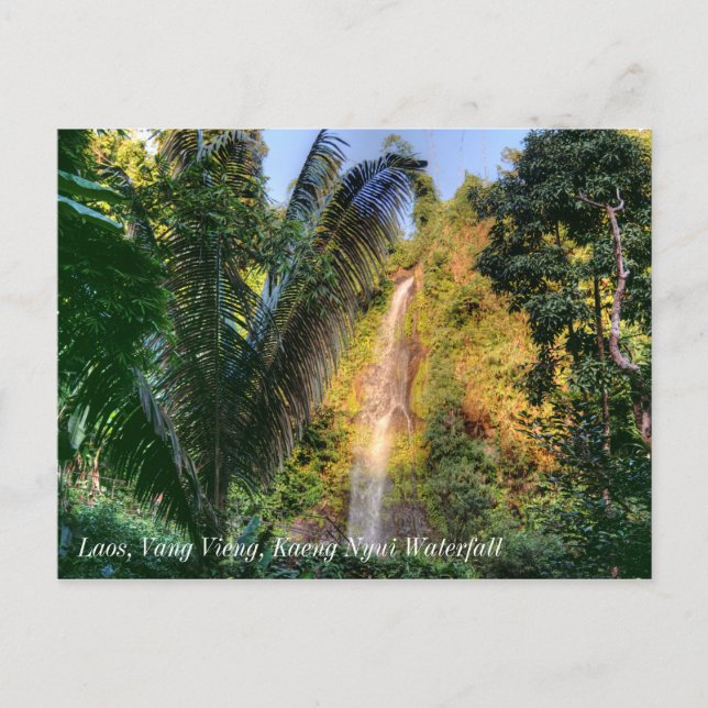 Laos, Vang Vieng, Kaeng Nyui Waterfall Postcard (Front)