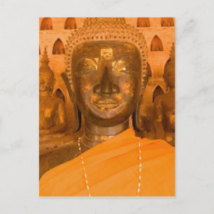 Laos, Vientiane, one of 6840 Buddha images in 2 Postcard