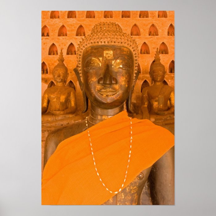 Laos, Vientiane, one of 6840 Buddha images in Print