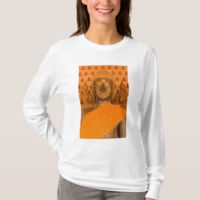 Laos, Vientiane, one of 6840 Buddha images in T-Shirt (Front)