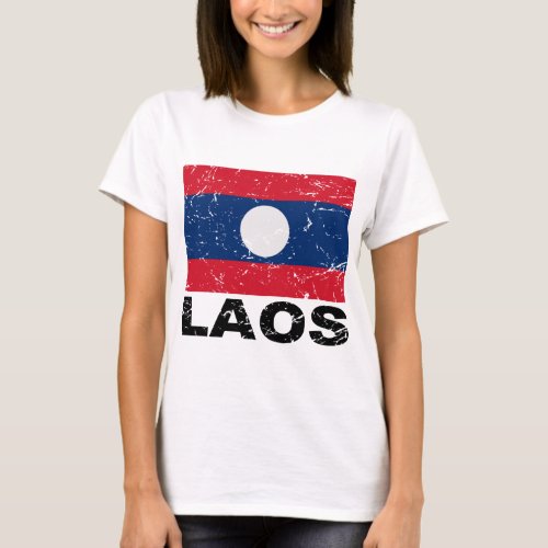 Laos Vintage Flag T_Shirt