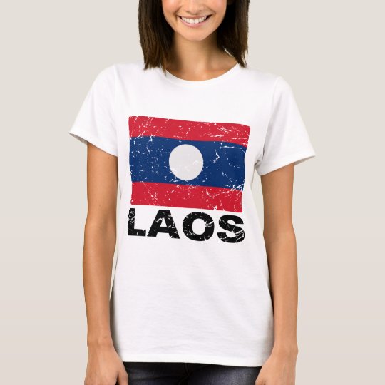 Laos Vintage Flag T-Shirt