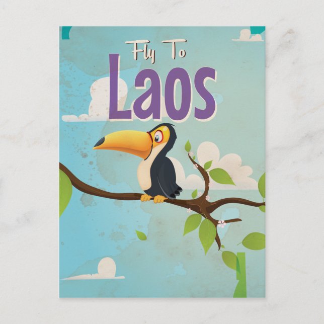 Laos Vintage vacation Poster Postcard (Front)
