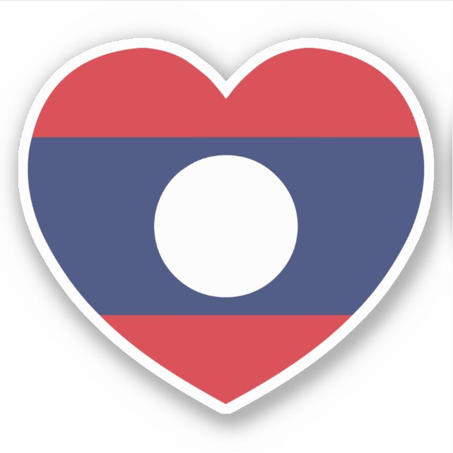 Laotian Heart Flag Sticker (Front)