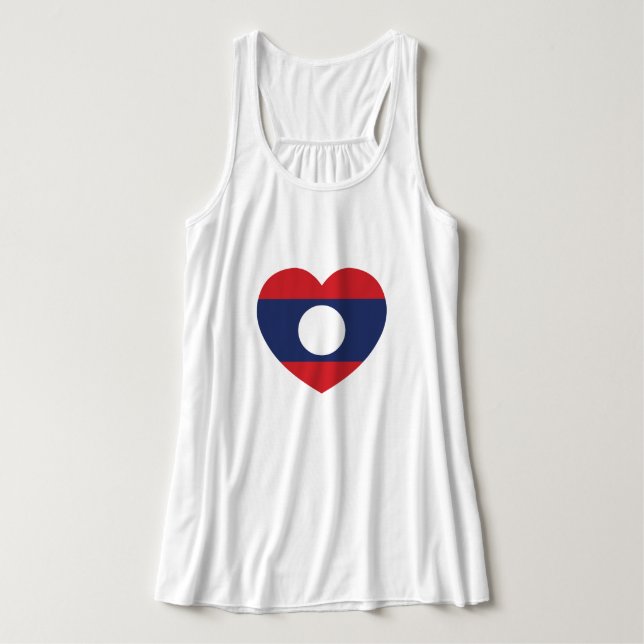 Laotian Heart Flag Tank Top (Design Front)