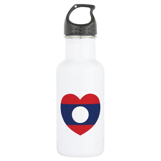Laotian Heart Flag Water Bottle (Front)