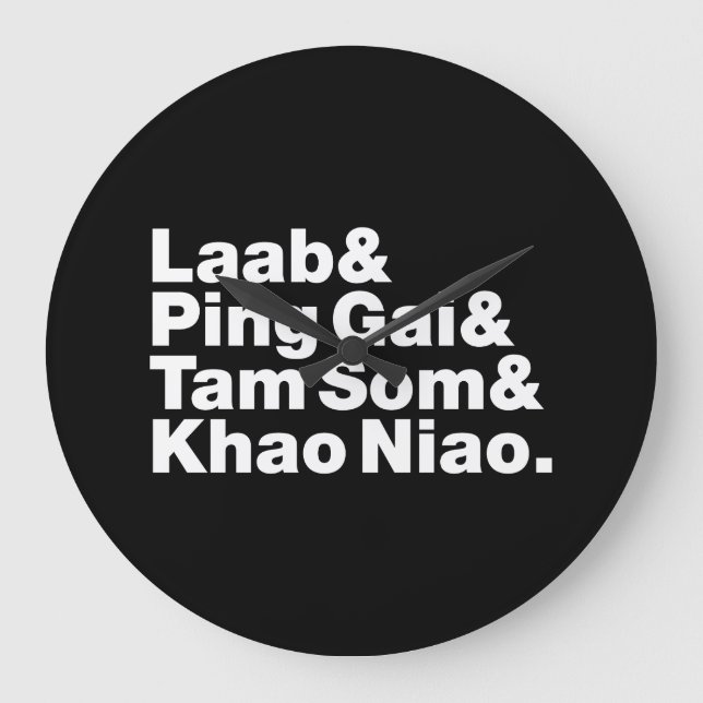 Laotian Street Food Large Clock (Front)