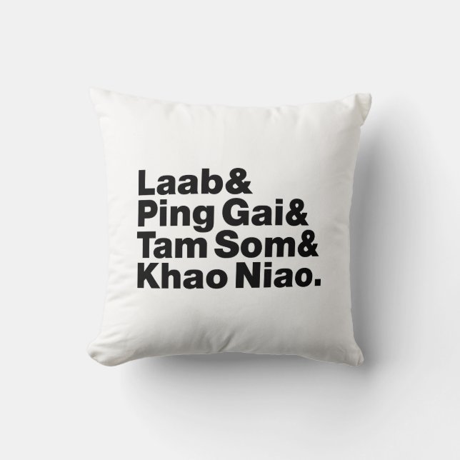 Laotian Street Food Throw Pillow (Front)