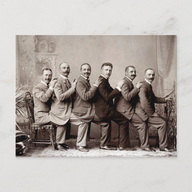 Lap Dancing Victorian Gents Postcard (Front)