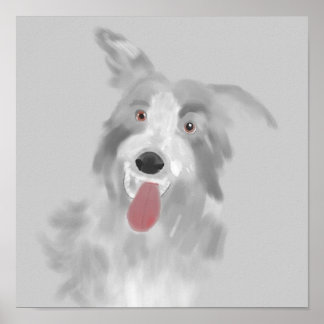 lap dog portrait poster