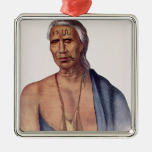 Lap-Pa-Win-Soe, a Delaware Chief Metal Ornament
