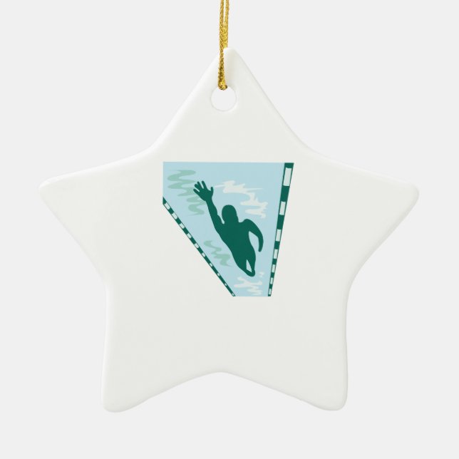 Lap Swimmer Ceramic Ornament (Front)