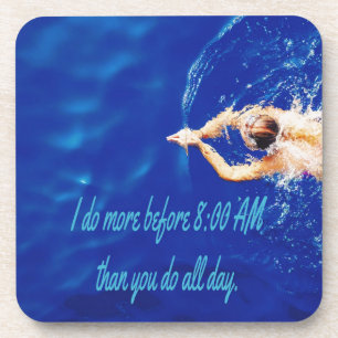 Lap Swimming Swim Team Motivational Inspirational Beverage Coaster