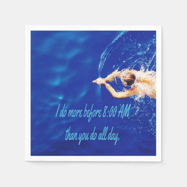 Lap Swimming Swim Team Motivational Inspirational Napkins (Front)