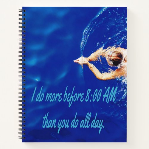Lap Swimming Swim Team Motivational Inspirational Notebook