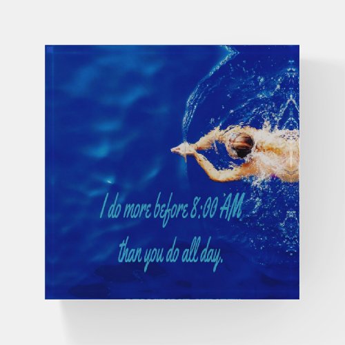 Lap Swimming Swim Team Motivational Inspirational Paperweight