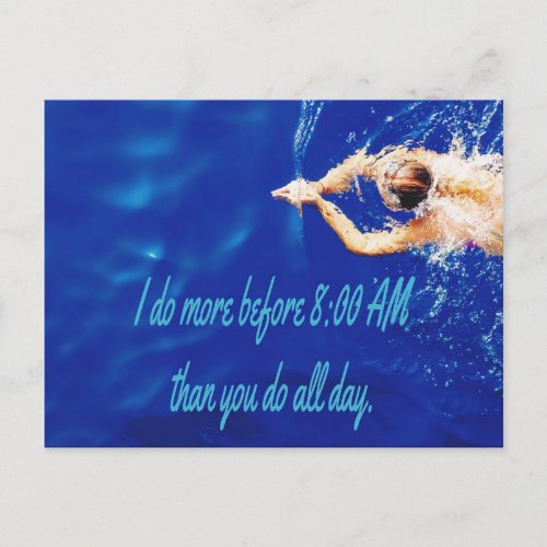 Lap Swimming Swim Team Motivational Inspirational Postcard