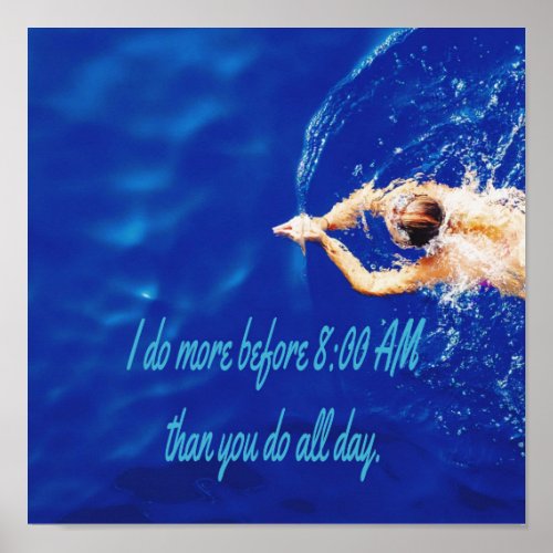 Lap Swimming Swim Team Motivational Inspirational Poster