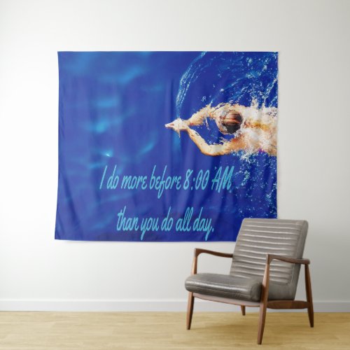 Lap Swimming Swim Team Motivational Inspirational Tapestry