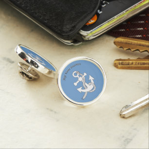Lapel Pin - Anchor with Ship Name