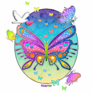 Lapel Pin, Broach - BUTTERFLY POP ART Cutout