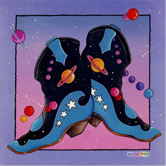 Lapel Pin, Broach - Midnight Cowboy Boots Statuette (Front)