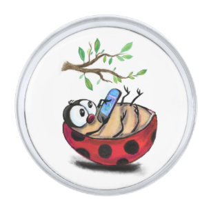 Lapel Pin with Funny Ladybug
