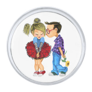 Lapel Pin with Romantic Couple - Love