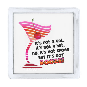 LAPEL PINS - BUT IT'S GOT BOOZE! SILVER FINISH LAPEL PIN
