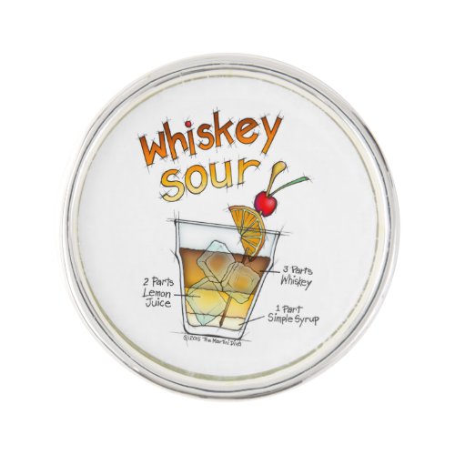 LAPEL PINS _ WHISKEY SOUR RECIPE COCKTAIL ART