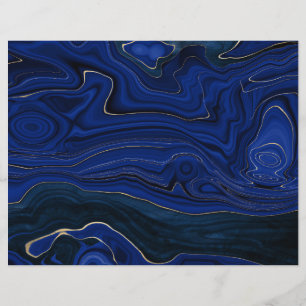 Lapis Blue Agate Swirls Scrapbook Paper