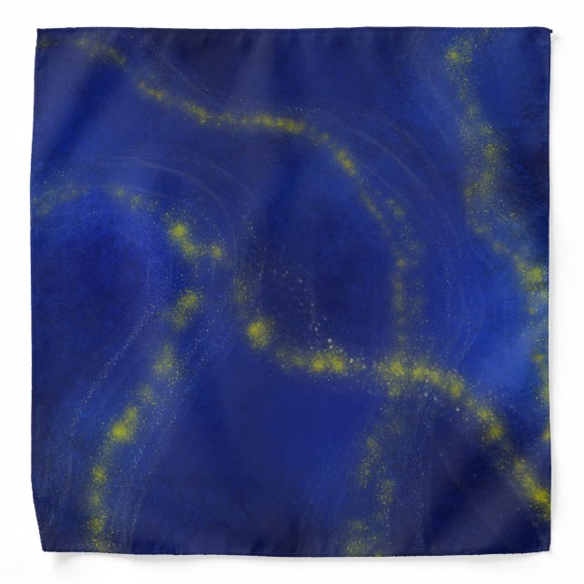 Lapis Blue and Gold Bandana (Front)