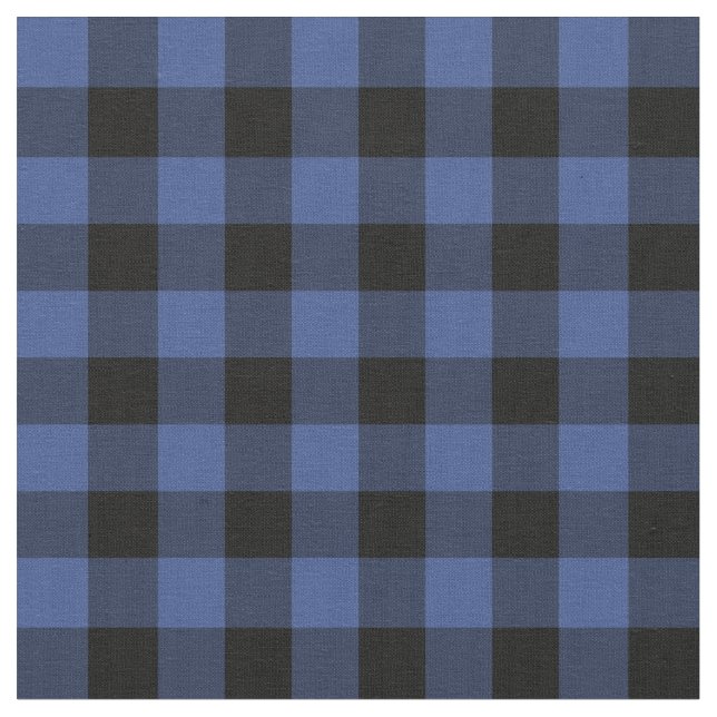 Lapis Blue Buffalo Check Plaid Fabric (Close Up)