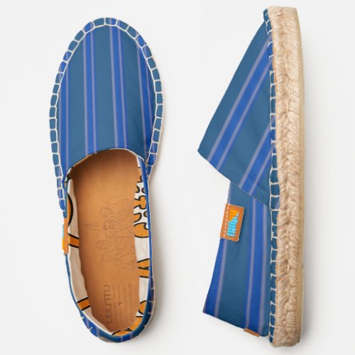 Lapis Blue Colored Horizontal Striped Slip_on Espadrilles