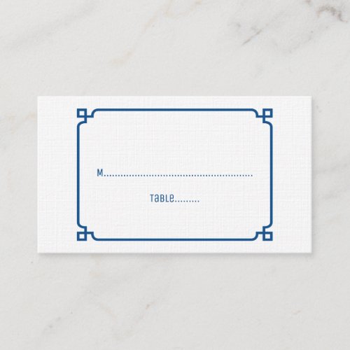 Lapis Blue Deco Chic Wedding Place Cards