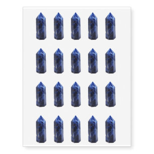 Lapis Lazuli Crystal Gemstone Mineral Point Design Temporary Tattoos