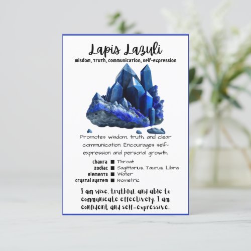 Lapis Lazuli Crystal Meaning Card